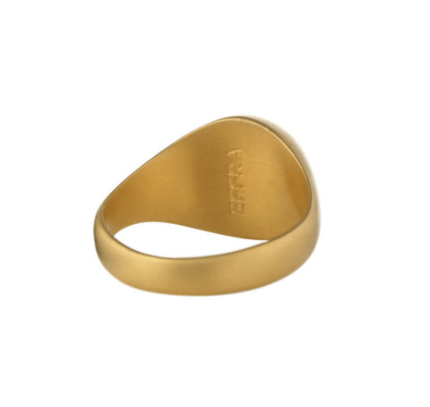 Mens Home Ring in Matte Gold