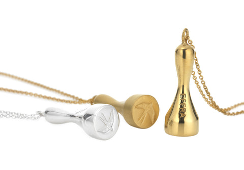 Home Signet Pendant in Matte Gold