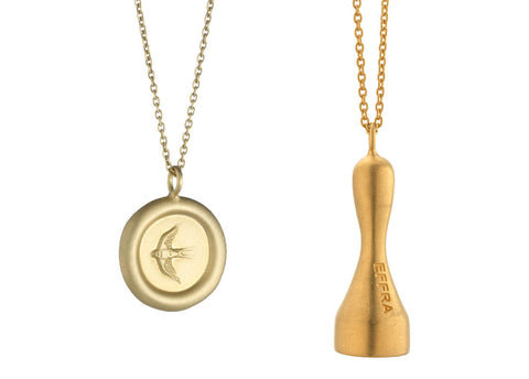 Home Pendant Set in Matte Gold