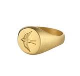 Mens Home Ring in Matte Gold