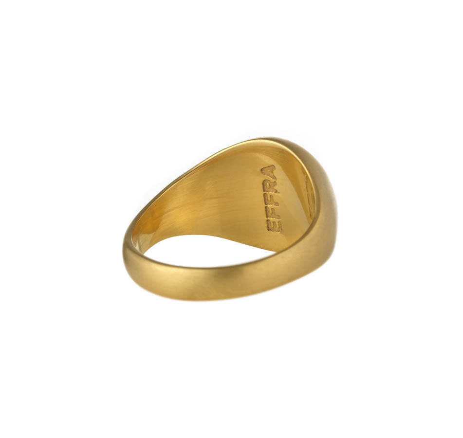 Matte Yellow Gold Ring for Men | KLENOTA