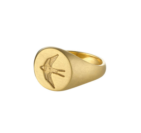 Womens Home Ring in Matte Gold