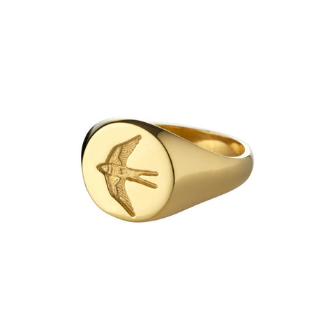 Womens Home Ring in Polished Gold